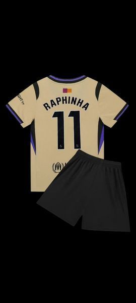 Дитяча футбольна форма &laquo;Барселона&raquo; №11 Raphinha сезон 25/26, бежева (форма БарселRaphinha б_22) 2821345569 фото