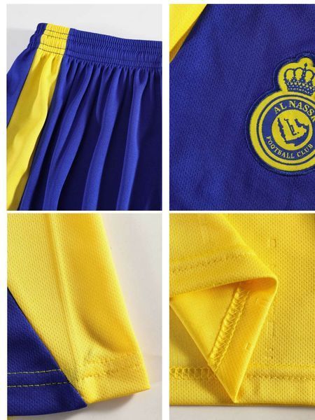 Футбольна форма Ronaldo (Роналдо) 7 Al-Nasr (Аль-Наср), футболка + шорти, сезон 2025, жовто-синя, 24(130-140см) (форма Роналдо жовт/син_24) 2745235325 фото