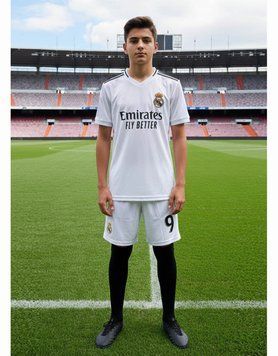 Дитяча футбольна форма Real Madrid Кіліан Мбаппе №9, футболка + шорти (домашня) (форма Мбаппе 9 біла_22) 2759314758 фото