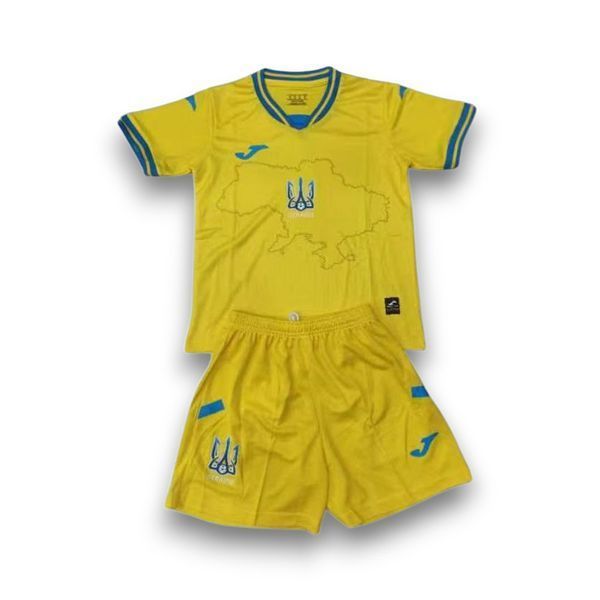 Дитяча футбольна форма збірної України жовта футболка+шорти, з картою України (форма Укр карта жовта_22) 2821677908 фото