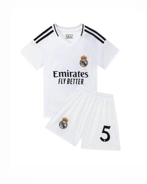 Дитяча футбольна форма Real Madrid Bellingham (Беллінгем) №5, футболка + шорти (домашня) (форма Беллінгем 5 біла_22) 2856722410 фото