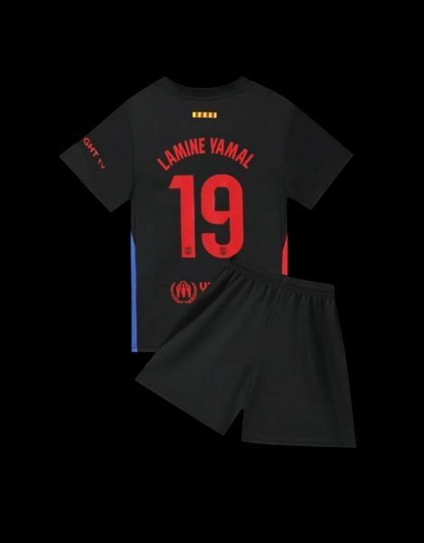 Футбольна форма FC Barcelona Lamine Yamal №19 (чорна), футболка + шорти (форма Ламіне чорна_22) 2762685057 фото