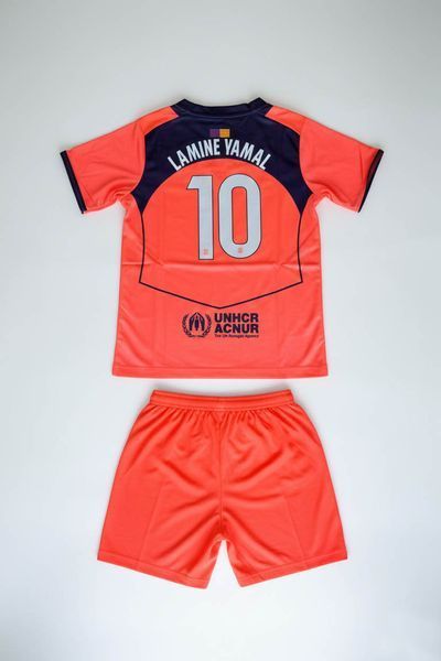 Підліткова футбольна форма FC Barcelona Lamine Yamal №10 персикова(новий сезон) &ndash; комплект (форма Yamal 10 персик_22) 2876635277 фото