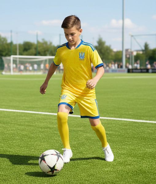 Футбольна форма збірної України жовта новий дизайн 2026 &ndash; комплект футболка + шорти (форма Укр жовта нова_22) 2871780327 фото