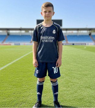 Дитяча футбольна форма Real Madrid Кіліан Мбаппе №10 темно-синя сезон 25/26, футболка+шорти (форма Мбаппе10 т/син_22) 2769926314 фото