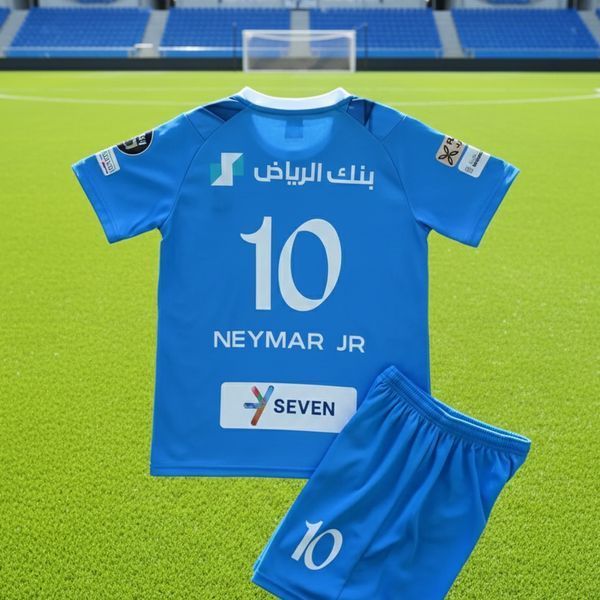 Футбольна форма дитяча Al-Hilal №10 Неймар (Neymar), комплект футболка+шорти (форма Неймар 10 блакит_22) 2829682814 фото